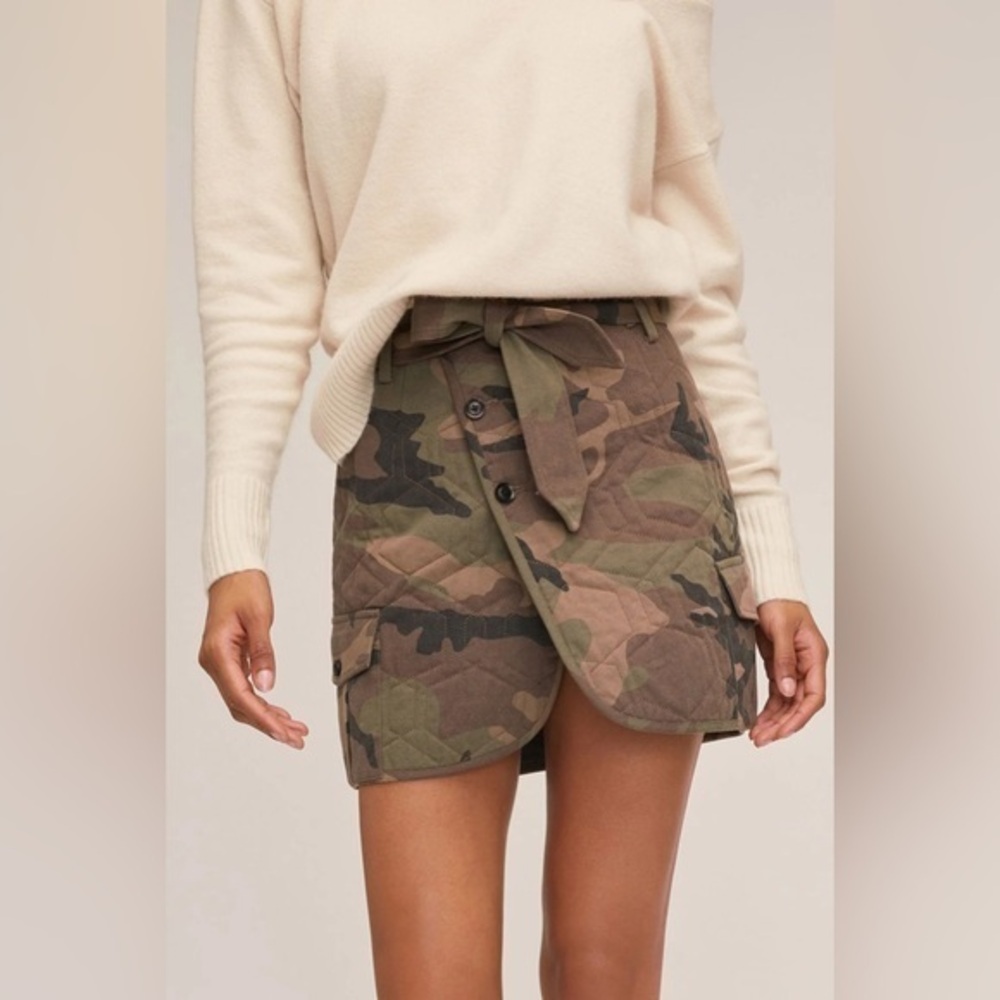 Marissa Webb Katrina quilted camo mini skirt